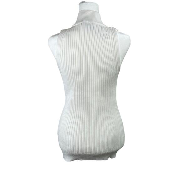 Belldini Black Label White Quarter Zip Mock Neck Sleeveless Sweater Plus 1X NWT - Picture 4 of 15